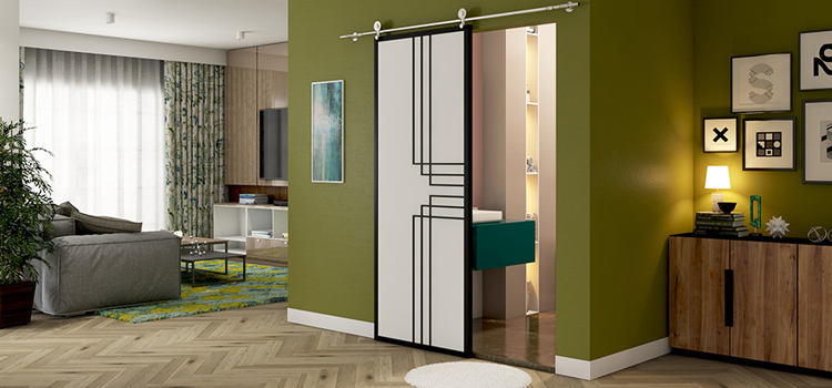 sliding bathroom door installation in Fairfield